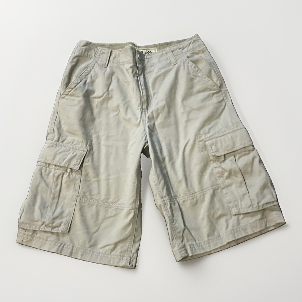 Vintage Plugg Cargo Shorts Mens Sz 32 Extra  Baggy Shorts Rave Y2K Skater Beige